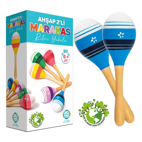 Circle Toys Ritmi Yakala Ahşap 2'li Marakas Seti - Görsel 9