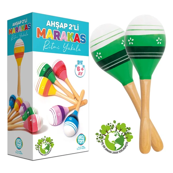 Circle Toys Ritmi Yakala Ahşap 2'li Marakas Seti - Görsel 10