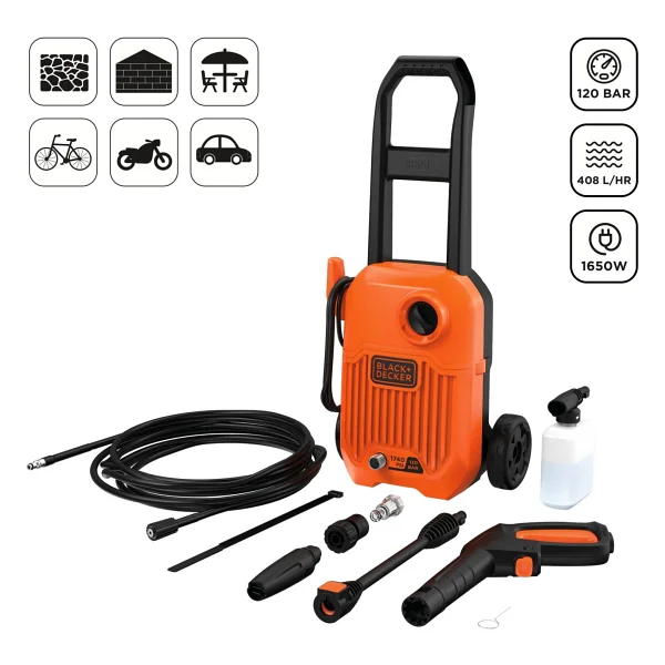 Black+Decker BEPW1650-QS 1650 W 120 Bar Basınçlı Yıkama Makinesi - Görsel 3