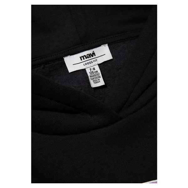 Mavi Logo Baskılı 7610035-70087 Kapüşonlu Antrasit Çocuk Sweatsirt - Görsel 4