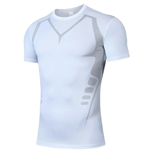 Ghassy Co. Erkek Ultra Esnek Koşu Egzersiz Hızlı Kuruma Nefes Alabilen Kısa Kollu Spor T-Shirt - 2XL - Füme - Görsel 7
