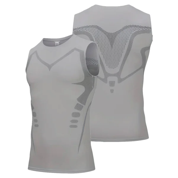 Ghassy Co. Erkek Fitness Hızlı Kuruma Nefes Alabilen Çapraz Daraltma Tipi Kolsuz Spor T-Shirt - Lacivert - Görsel 7