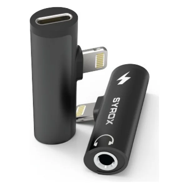 Syrox DT30L-LA Lightning to Type-C ve 3.5mm Dönüştürücü - Görsel 3