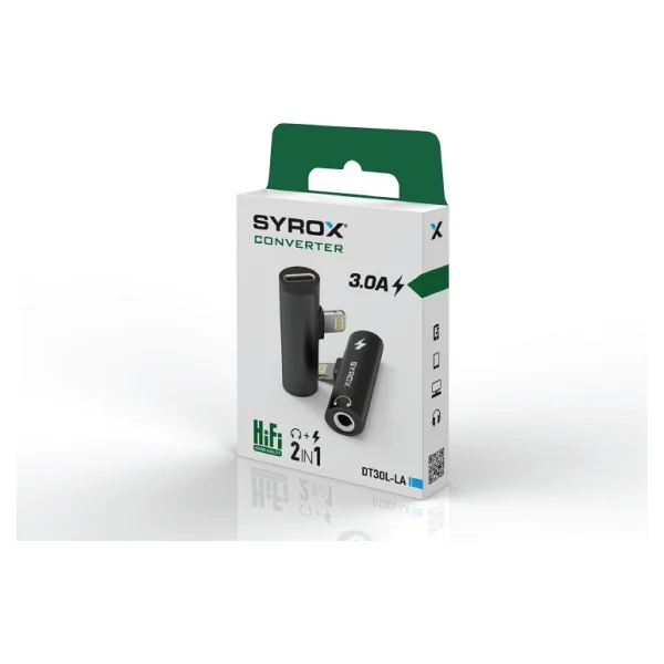 Syrox DT30L-LA Lightning to Type-C ve 3.5mm Dönüştürücü - Görsel 2
