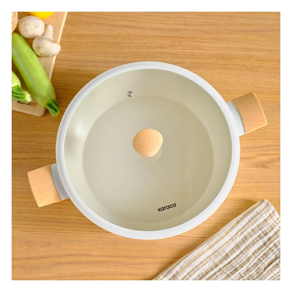 Karaca Swiss Crystal Almond Cream 26 cm Karnıyarık Tenceresi - Görsel 4
