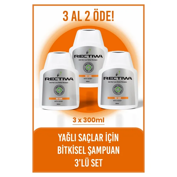 Rectiwa Yağlı Şampuan Seti -300 ml X 3 Adet - Görsel 4