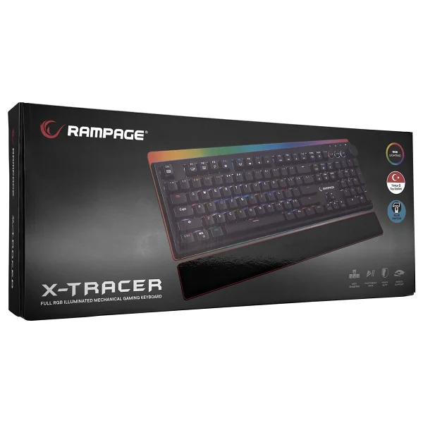 Rampage X-Tracer KB-R97 RGB Blue Switch Kablolu Mekanik Oyuncu Klavyesi - Görsel 6