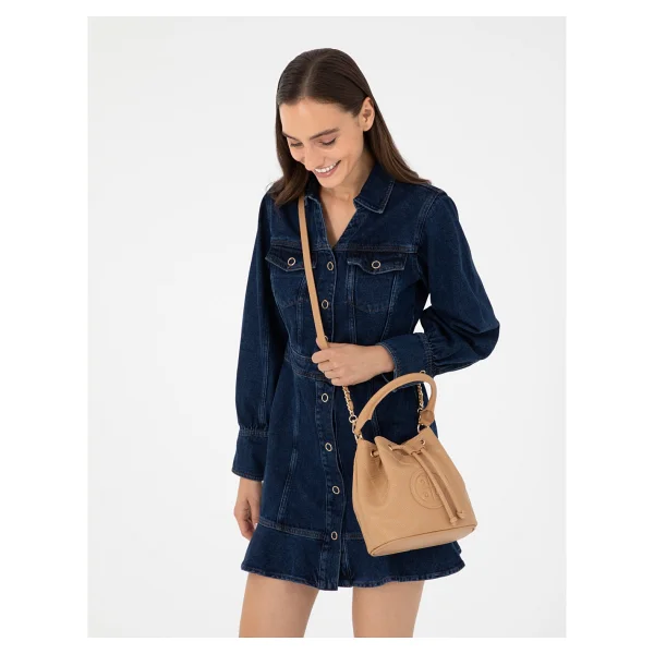 Pierre Cardin Kadın Camel Büzgülü Çanta 50295929-VR015 - Görsel 8