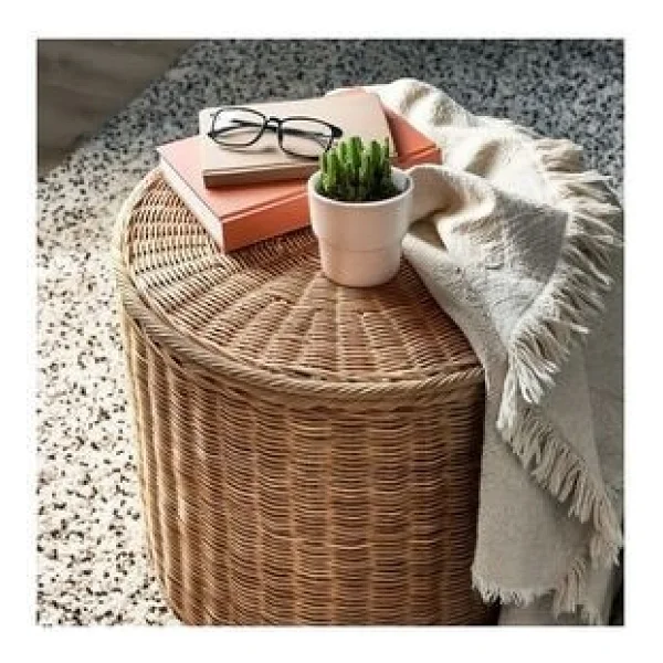 IKEA Tolknıng Saklama Gözlü Puf - 41 x 50 - Haki - Görsel 3
