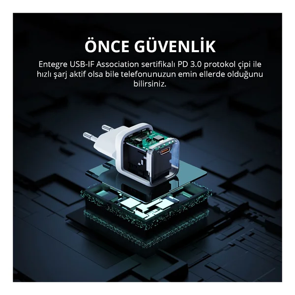 Aukey PA-B1L Mini 30 W Hızlı Şarj Adaptörü - Görsel 4