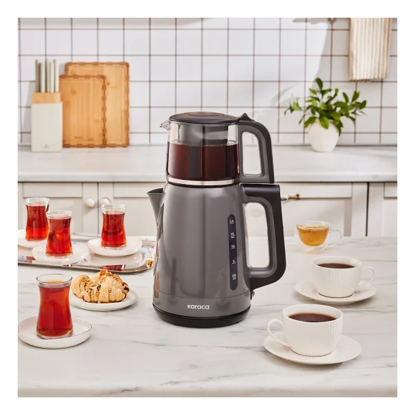 Karaca Mega Tea 1501 Space Gray 1500 W Cam Demlikli Çay Makinesi - Görsel 9