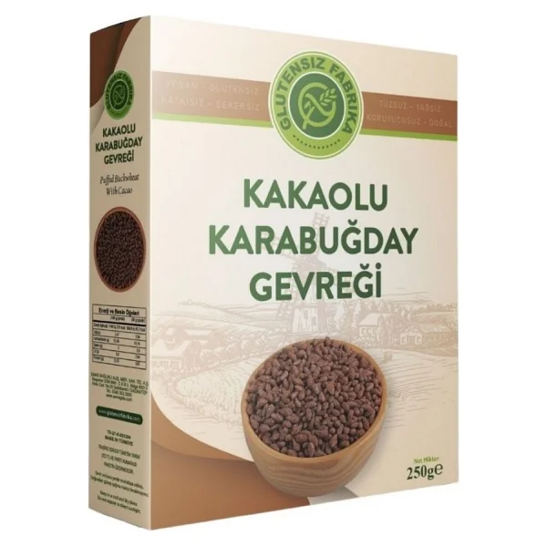 Glutensiz Fabrika Kakaolu Karabuğday Gevreği 250 gr - Görsel 5