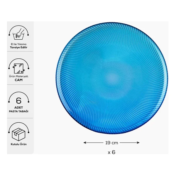 Karaca Ege 19 cm 6'lı Pasta Tabağı - Görsel 2
