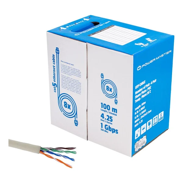 CAT5 24 AWG UTP 100 Metre Kablo Powermaster - Görsel 4