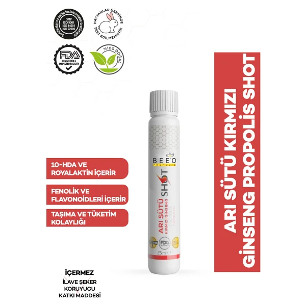 BEE'O Arı Sütü Ginseng Propolis 15'li Shot - Görsel 2