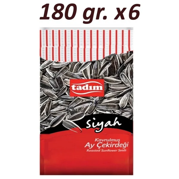 Tadım Ayçekirdeği 180 Gr Kavrulmuş Siyah Ve Bol Tuzlu 12 Li Karma Paket - Görsel 2