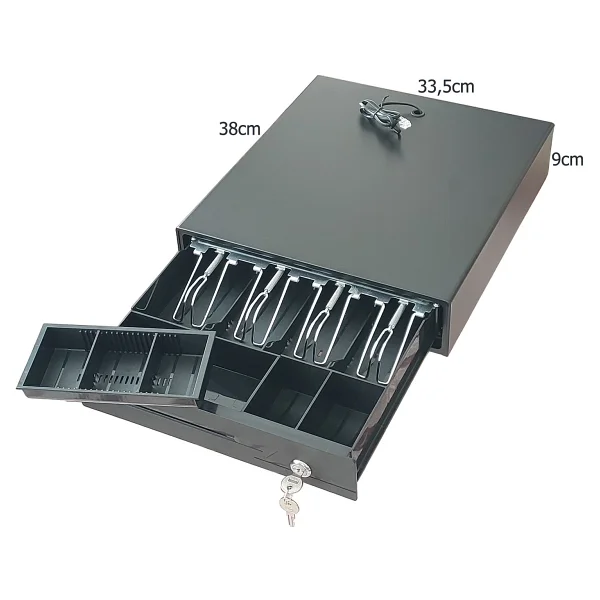 Saypos 4 Banknot Gözlü Yazarkasa Pos Bağlantılı ve Anahtardan Açılır Para Çekmecesi 33,5x37x9cm - Görsel 7