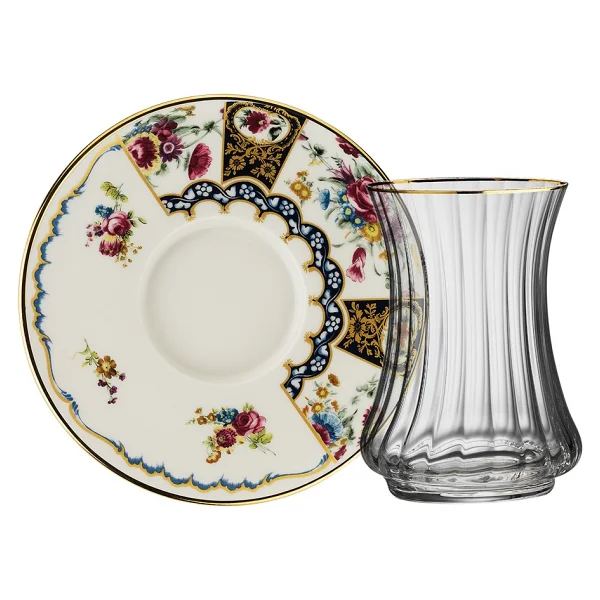 Sandro Moreno 1453 Antik Rose Optik 12 Parça 6 Kişilik Çay Seti 110 ml - Renkli - Görsel 4