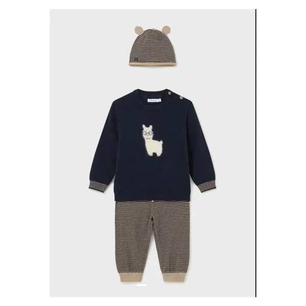 Mayoral Erkek Bebek Örme Bere Kazak Pantolon 3'lü Set 2546 - 12 - Lacivert - Görsel 6