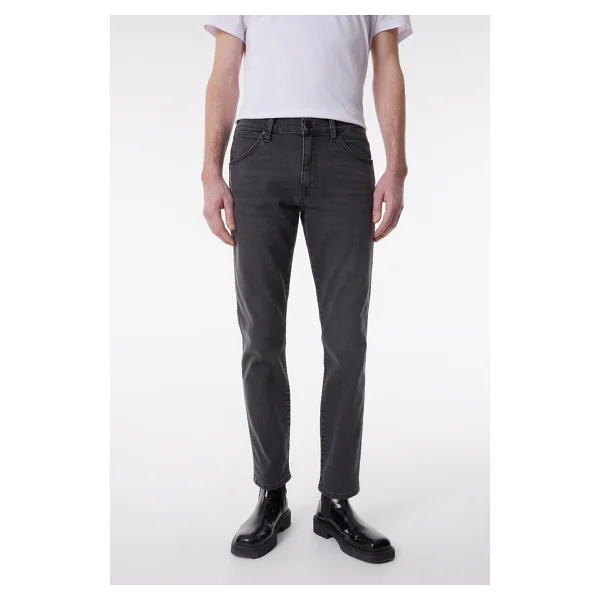 Wrangler Slim Fit Dar Kesim Düşük Bel Taşlamalı Gri Esnek Larston Jean Denim Kot Pantolon - Lacivert - 31 / 34 - Görsel 8