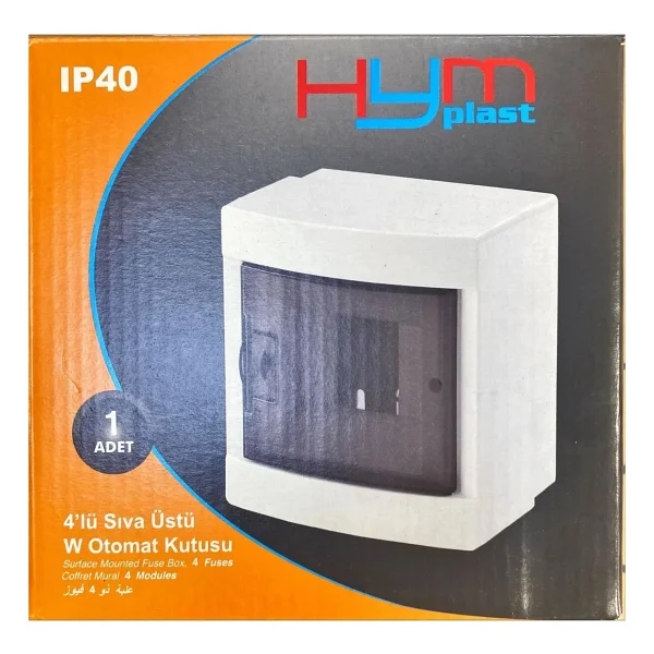 Hym Plast 4'lü Sıva Üstü Sigorta Kutusu - Beyaz - Görsel 2