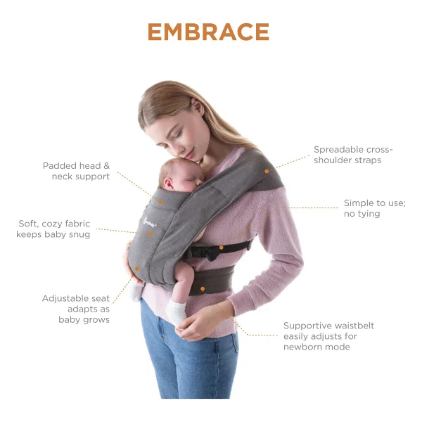 Ergobaby Embrace Heather Grey Kanguru - Görsel 4