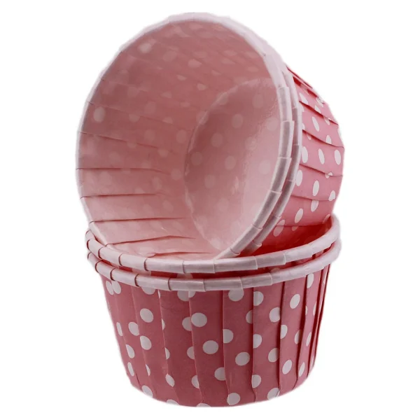 Cupcake Kalıbı Küçük Boy 44x35 Mm (100 Adet) Puantiyeli Beyaz - Görsel 2