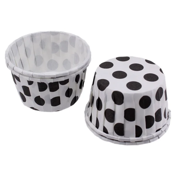 Cupcake Kalıbı Küçük Boy 44x35 Mm (100 Adet) Puantiyeli Beyaz - Görsel 4