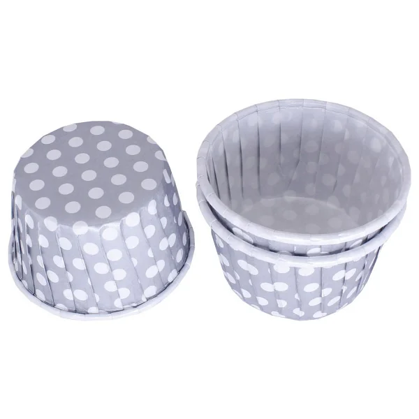 Cupcake Kalıbı Küçük Boy 44x35 Mm (100 Adet) Puantiyeli Beyaz - Görsel 9