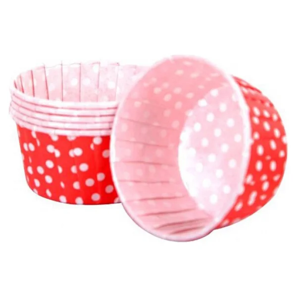 Cupcake Kalıbı Küçük Boy 44x35 Mm (100 Adet) Puantiyeli Beyaz - Görsel 8