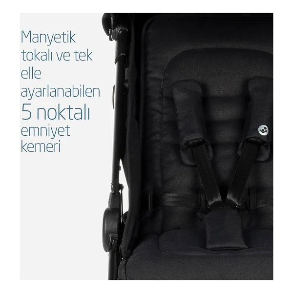 Maxi-Cosi Eva Essential Black Otomatik Katlanan Kompakt Bebek Arabası - Görsel 7