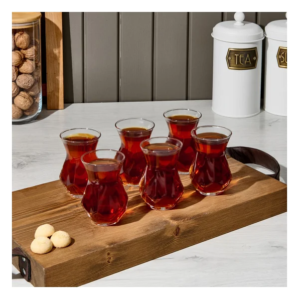 Lav 6'lı Çay Bardağı - Şeffaf - 165 ml - Görsel 2