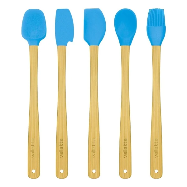 Valletta Indigo 5'li Turkuaz Bambu Silikon Spatula Seti Uzun 26 Cm - 5 Parça 26 cm - Görsel 5