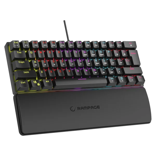 Rampage Plower K60 Siyah RGB TKL Blue Switch Kablolu Mekanik Oyuncu Klavyesi - Görsel 5