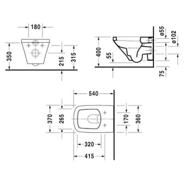 Duravit DuraStyle Rimless 45383900A1 Klozet Kapağı ve Asma Klozet - Görsel 4