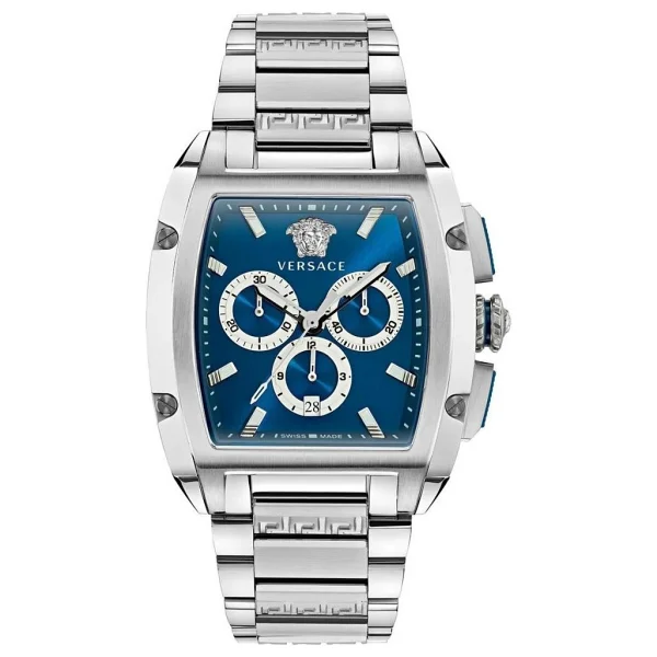 Versace Dominus VRSCVE6H00423 Çelik Kordon Mavi Erkek Kol Saati - Görsel 4