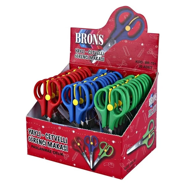 Brons Br-701 Öğrenci Makası Yaylı Cetveli - Görsel 4