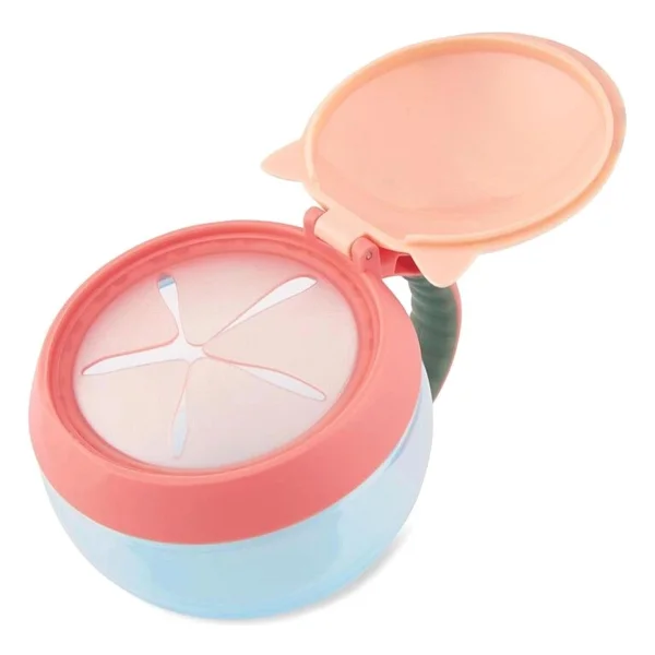 Skip Hop Zoo Kedi Çerez Kabı 700 ml 12 Ay ve Üstü İçin Ergonomik Tasarım ve Kolay Temizlenebilir - Pembe - Ekru - Görsel 2