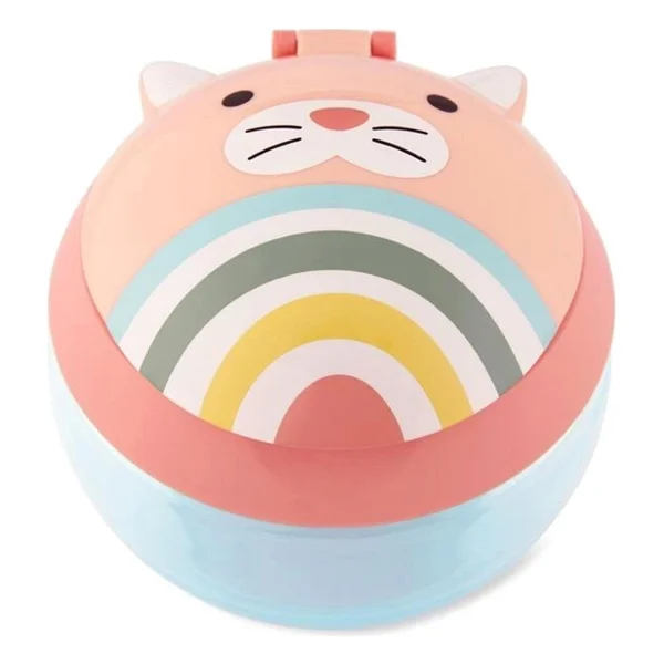 Skip Hop Zoo Kedi Çerez Kabı 700 ml 12 Ay ve Üstü İçin Ergonomik Tasarım ve Kolay Temizlenebilir - Pembe - Ekru - Görsel 3