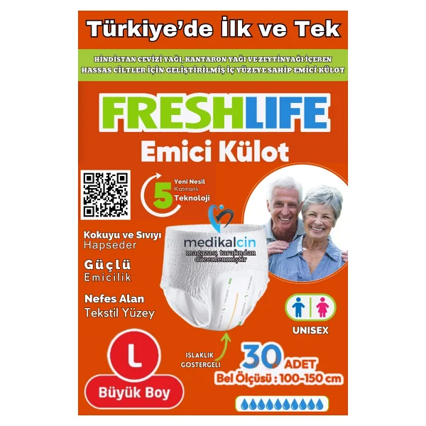 Freshlife Emici Külot Ekstra Büyük Boy XL 30'lu Hasta Bezi - Görsel 6