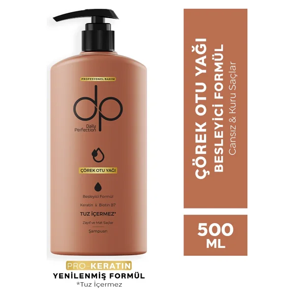DP Daily Perfection Çörek Otu Yağı Tuzsuz Şampuan 500 ml - Görsel 2