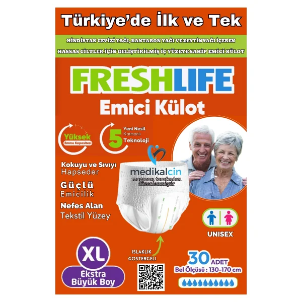 Freshlife Emici Külot Ekstra Büyük Boy XL 30'lu Hasta Bezi - Görsel 4