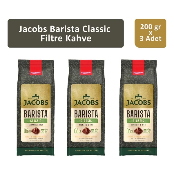 Jacobs Barista Classic Filtre Kahve 200 gr 3'lü - Görsel 3