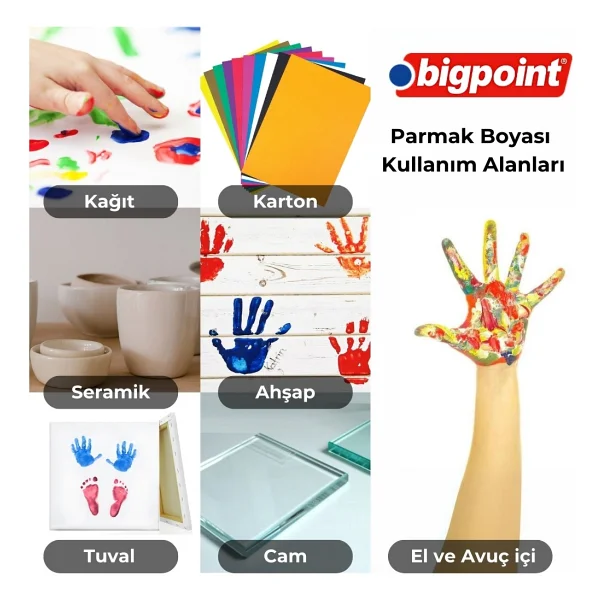 Bigpoint 500 ml Kırmızı Parmak Boyası - Görsel 2