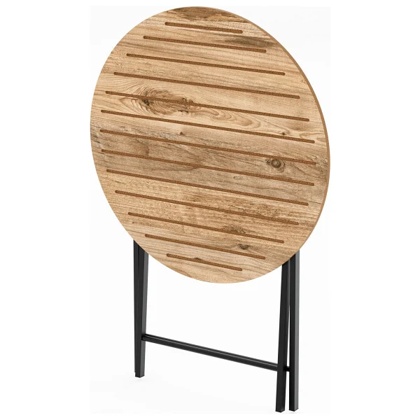 Eportatif Katlanır 4 Kişilik Yuvarlak Bahçe Masası Bistro Masa 70X70 Çam 1506 - Görsel 2
