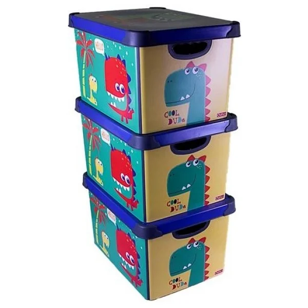 QUTU Style Box Dude Dekoratif Oyuncak Kutu Seti - 3x 20 Litre - Görsel 2