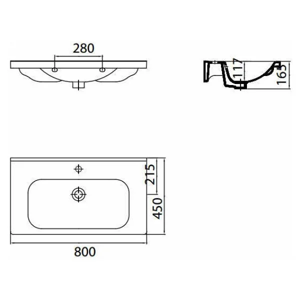 Creavit Eksen 45x80 cm Etajerli Mobilya Dolap Uyumlu Lavabo EK080 - Görsel 4