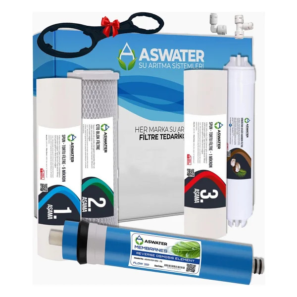 As Water Ihlas Aura Cebilon Compact Uyumlu Aw 5'li Filtresi Seti Tüm Açık Kasa (Housingli) Cihazlar ile Uyumlu 5 Aşamalı Arıtma Filtre Seti Arıtma Filtresi - Görsel 7