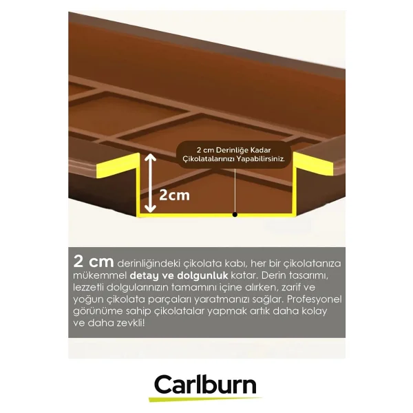 Carlburn Bpa İçermez Esnek Dayanıklı Büyük Yüksek Isı Dayanıklı Dubai Çikolata Silikon Kalıbı Kabı 1 Adet - Görsel 4