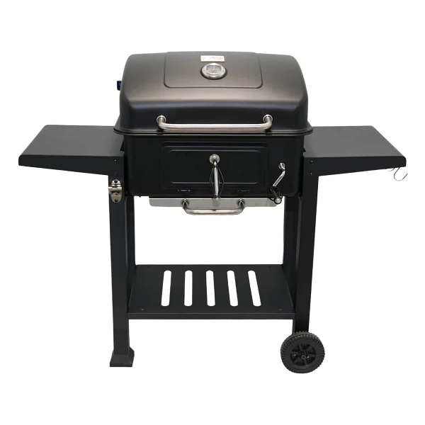 SOMINECO Tekerlekli Kömürlü Bbq Dökme Demir Kömürlü Mangal Fırınlı Büyük Barbekü Izgara 01022 - Görsel 2
